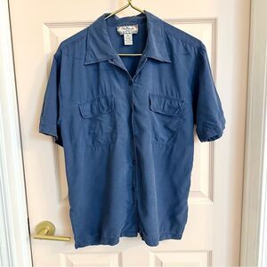 Sophisticates Petites Blue Silk Blouse